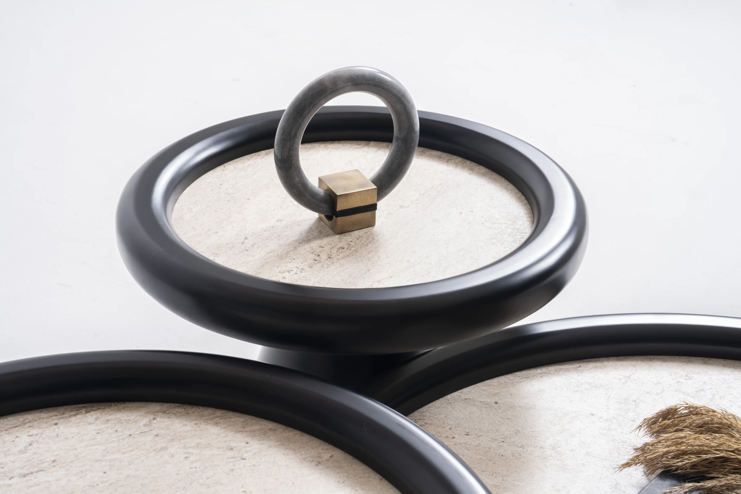 Black Travertine Center Холна Маса