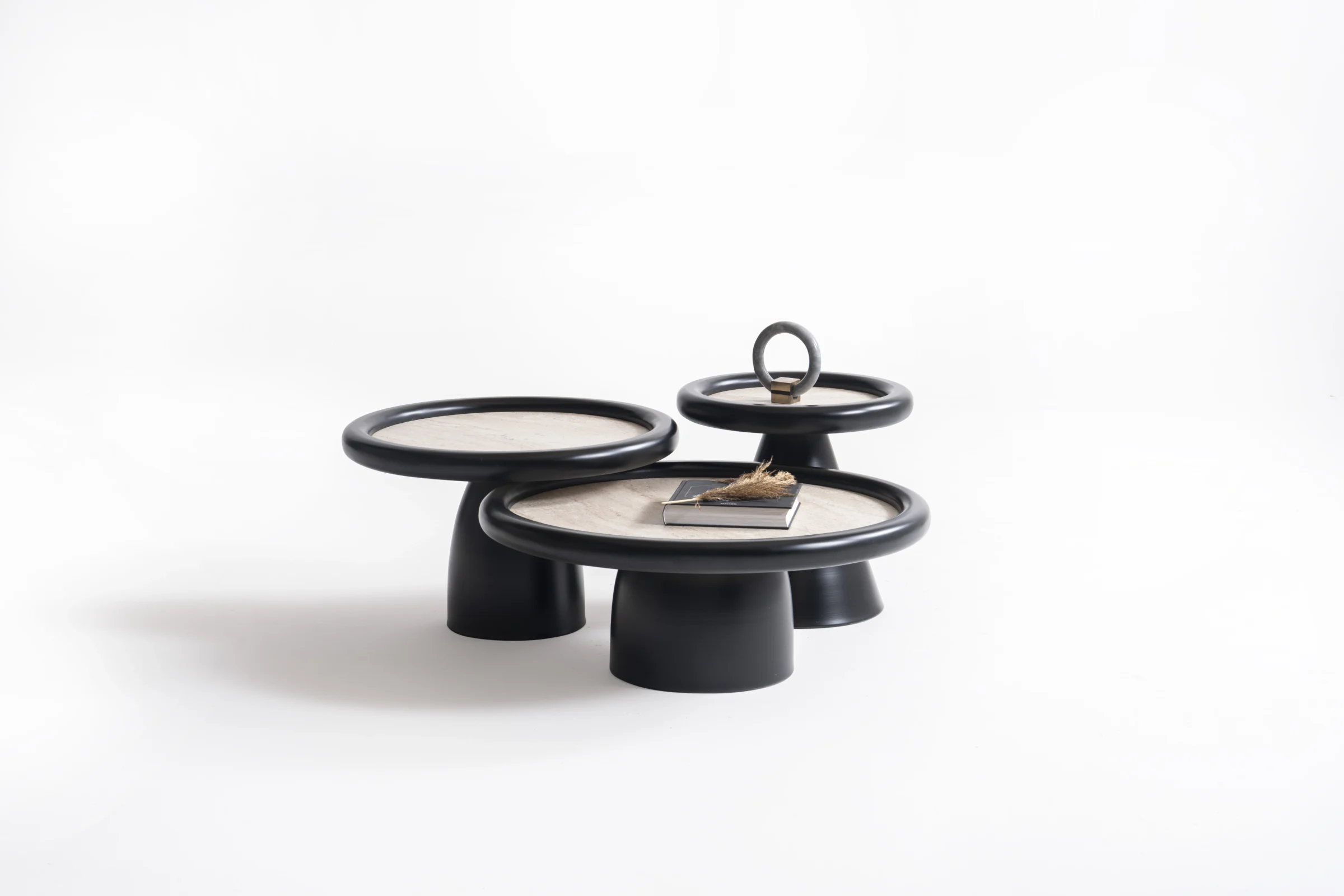 Black Travertine Center Холна Маса