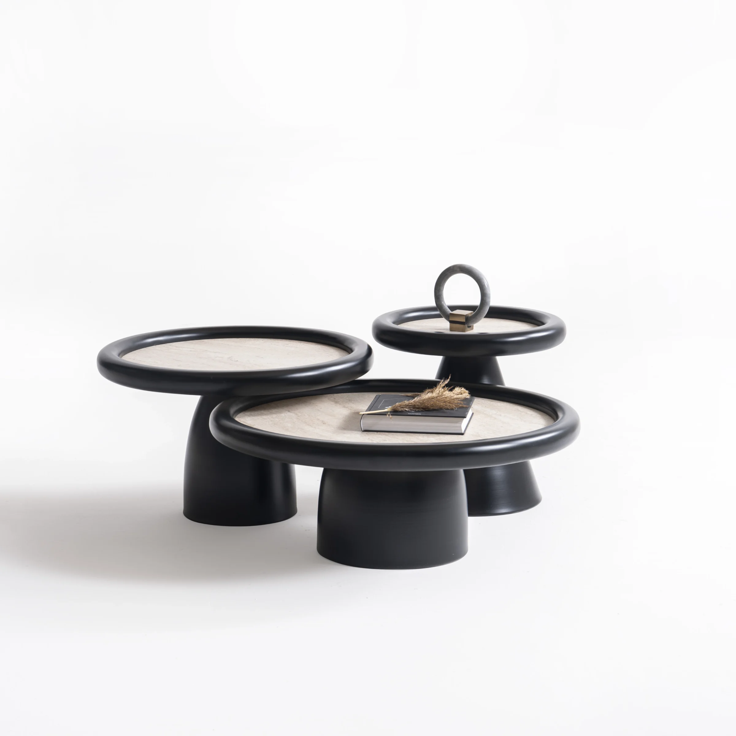 Black Travertine Center Холна Маса